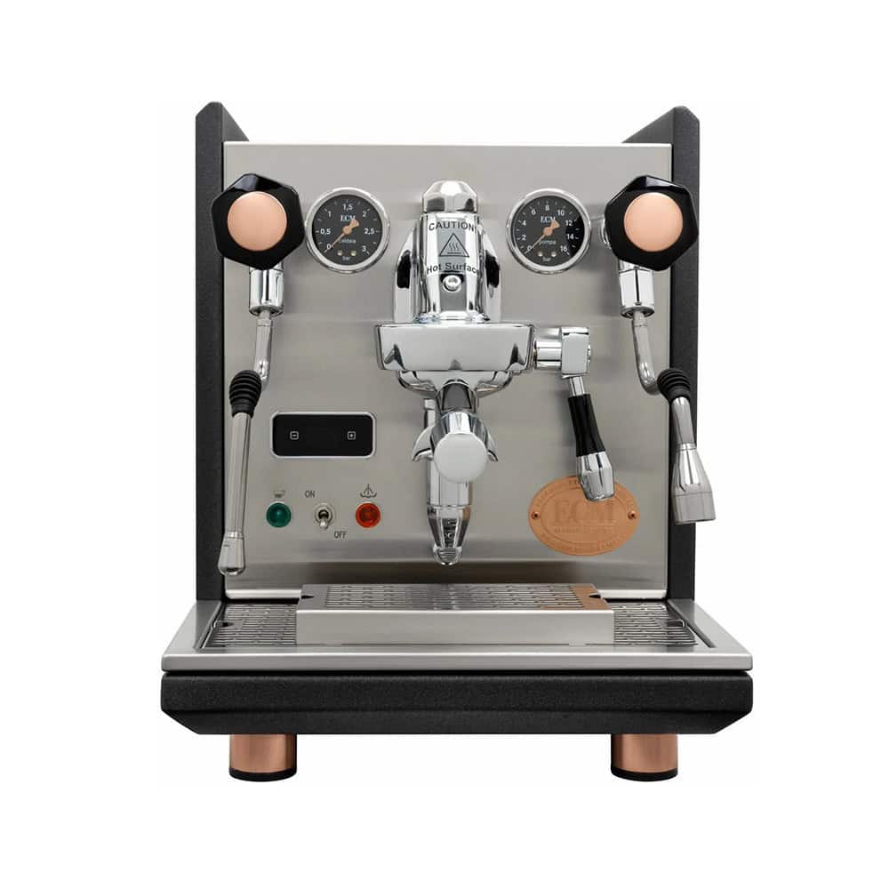 מכונת קפה ידנית צבע שחור מחוספס ECM Synchronika Heritage Dual Boiler - תמונה 2 | אספרסימו