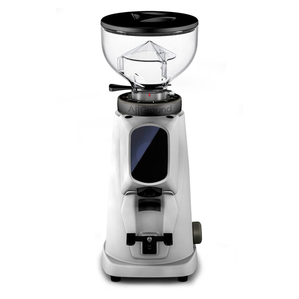 מטחנת קפה מקצועית פיורנזטו לבנה 64 ממ שוקלת Fiorenzato Grinder AllGround Sense White מתצוגה - תמונה 3 | אספרסימו