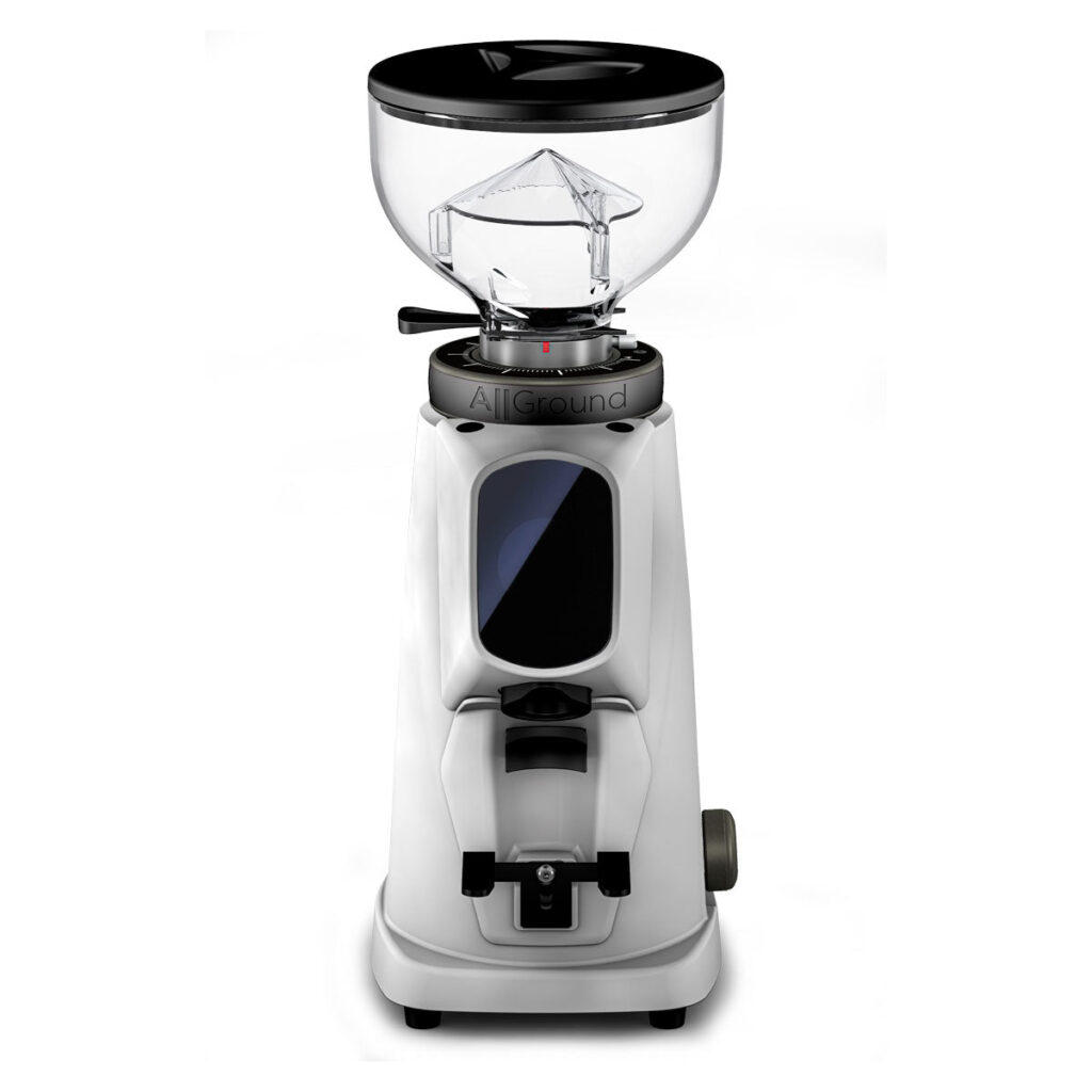 מטחנת קפה מקצועית פיורנזטו לבנה 64 ממ שוקלת Fiorenzato Grinder AllGround Sense White מתצוגה - תמונה 6 | אספרסימו