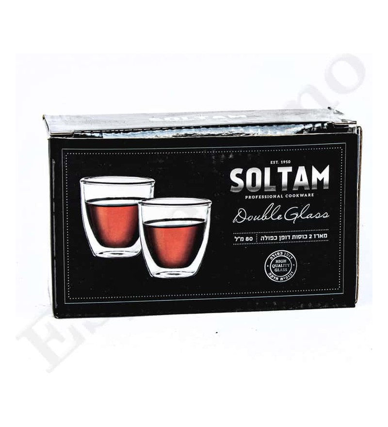 זוג כוסות Soltam דופן כפולה 80 מ"ל | אספרסימו